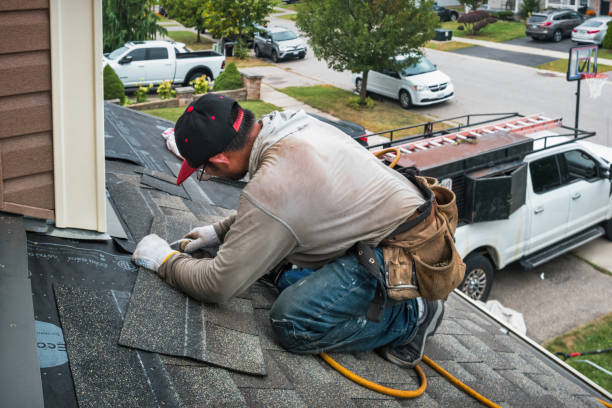 Professional Roof Installation technician working in Hall, MT